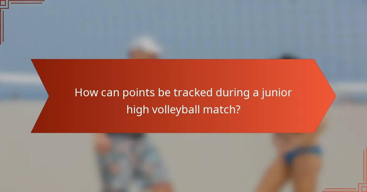 How can points be tracked during a junior high volleyball match?