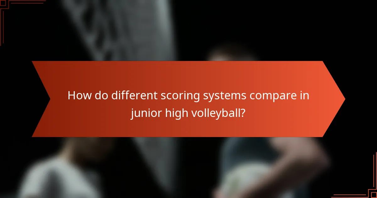 How do different scoring systems compare in junior high volleyball?